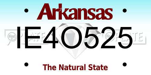 IE4O525 Arkansas License Plate