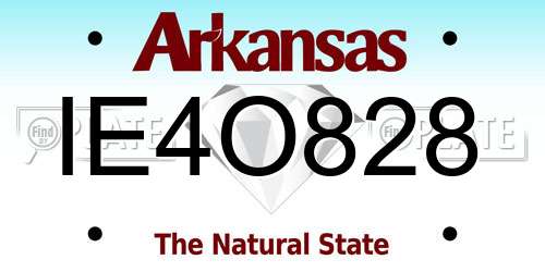 IE4O828 Arkansas License Plate