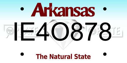 IE4O878 Arkansas License Plate