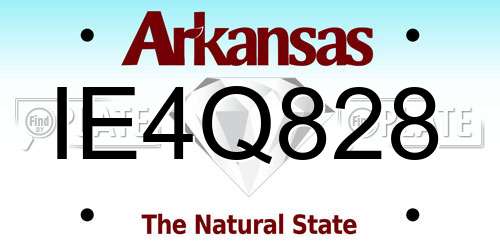 IE4Q828 Arkansas License Plate