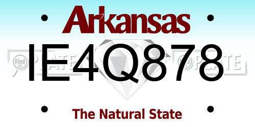 IE4Q878 Arkansas License Plate
