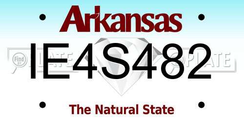 IE4S482 Arkansas License Plate