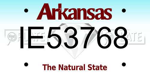IE53768 Arkansas License Plate
