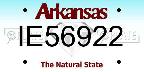 IE56922 Arkansas License Plate