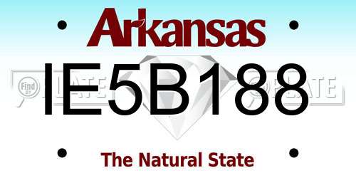 IE5B188 Arkansas License Plate