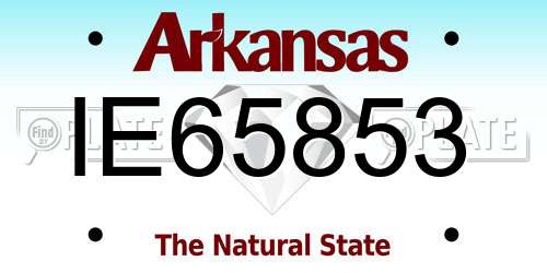 IE65853 Arkansas License Plate