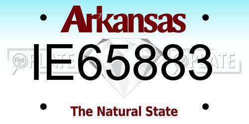 IE65883 Arkansas License Plate