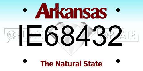 IE68432 Arkansas License Plate