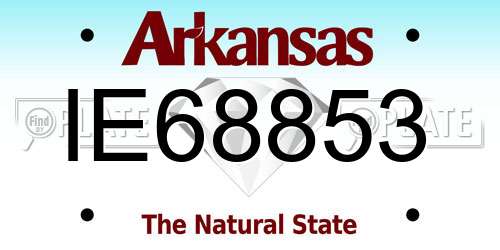 IE68853 Arkansas License Plate