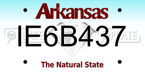 IE6B437 Arkansas License Plate