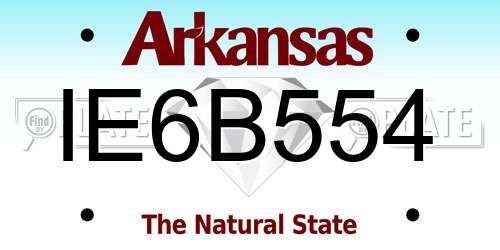 IE6B554 Arkansas License Plate
