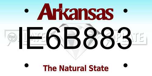 IE6B883 Arkansas License Plate