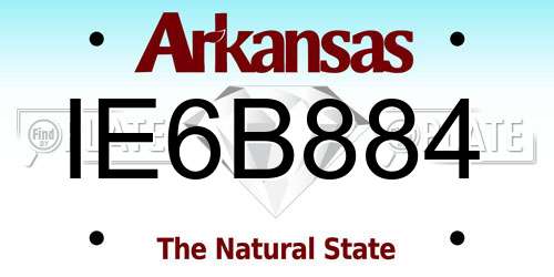 IE6B884 Arkansas License Plate