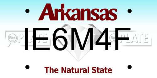 IE6M4F Arkansas License Plate