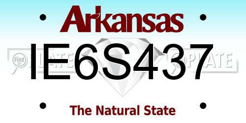 IE6S437 Arkansas License Plate