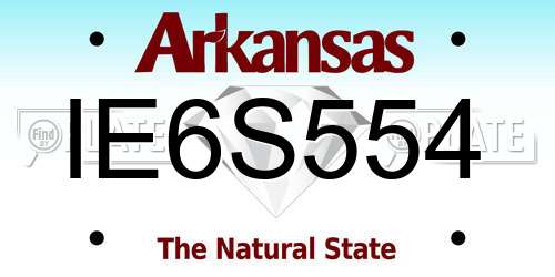 IE6S554 Arkansas License Plate