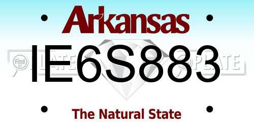 IE6S883 Arkansas License Plate