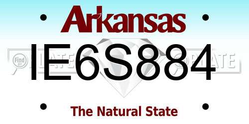 IE6S884 Arkansas License Plate