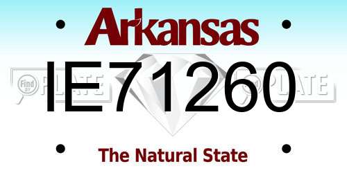 IE71260 Arkansas License Plate