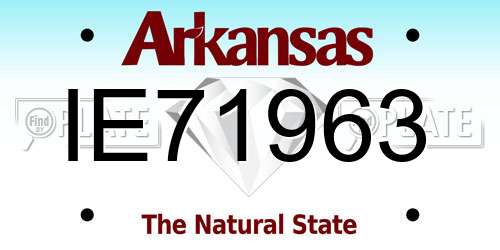 IE71963 Arkansas License Plate