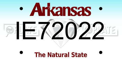 IE72022 Arkansas License Plate