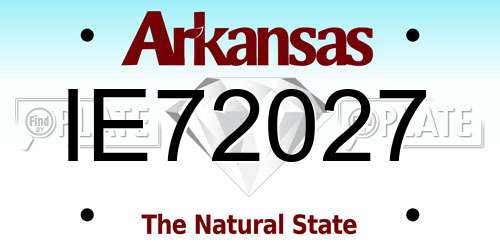 IE72027 Arkansas License Plate