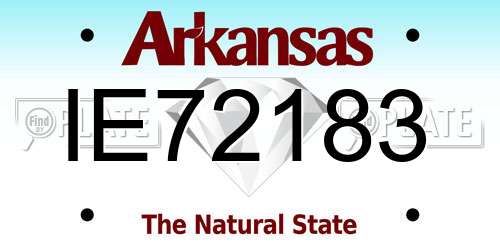 IE72183 Arkansas License Plate