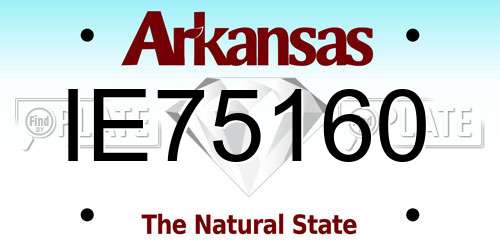 IE75160 Arkansas License Plate