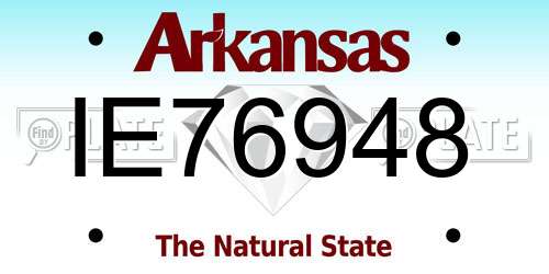 IE76948 Arkansas License Plate