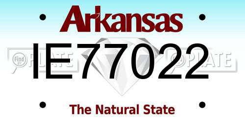 IE77022 Arkansas License Plate