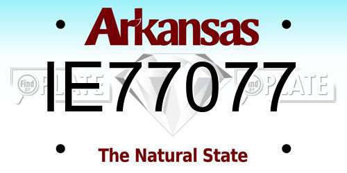 IE77077 Arkansas License Plate