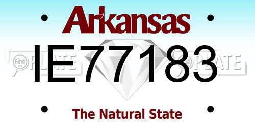 IE77183 Arkansas License Plate