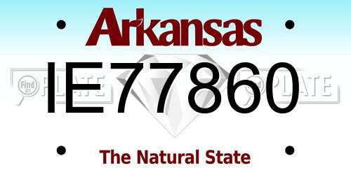 IE77860 Arkansas License Plate