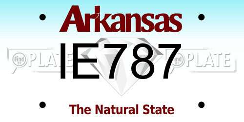 IE787 Arkansas License Plate