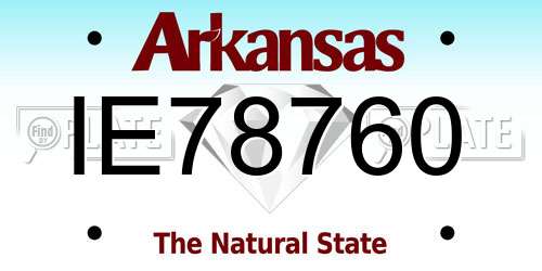 IE78760 Arkansas License Plate