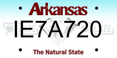 IE7A720 Arkansas License Plate