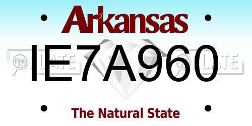 IE7A960 Arkansas License Plate