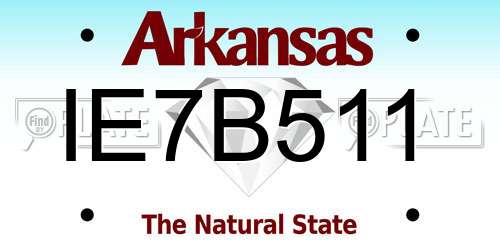 IE7B511 Arkansas License Plate