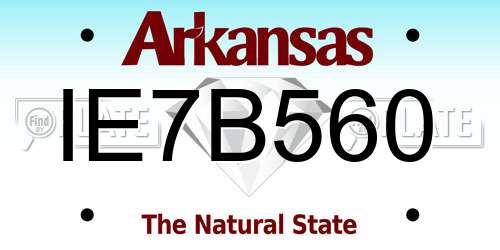 IE7B560 Arkansas License Plate