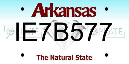 IE7B577 Arkansas License Plate