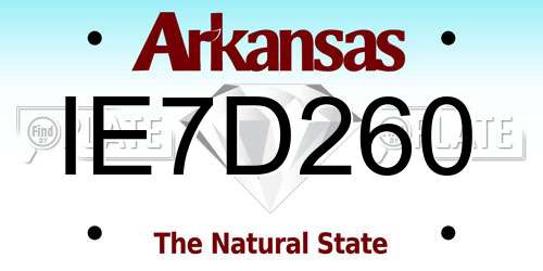 IE7D260 Arkansas License Plate
