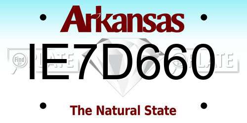 IE7D660 Arkansas License Plate