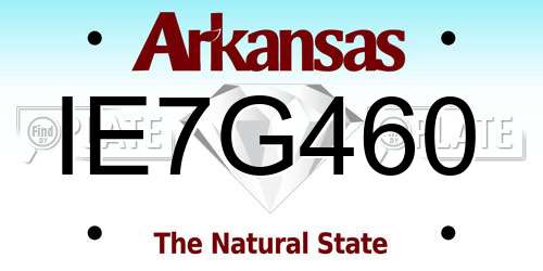 IE7G460 Arkansas License Plate