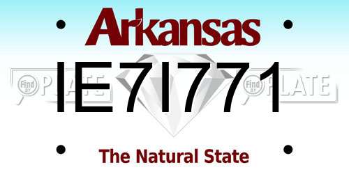 IE7I771 Arkansas License Plate