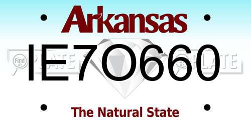 IE7O660 Arkansas License Plate