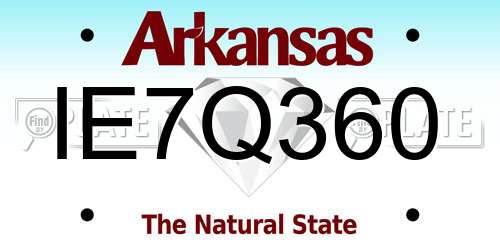 IE7Q360 Arkansas License Plate