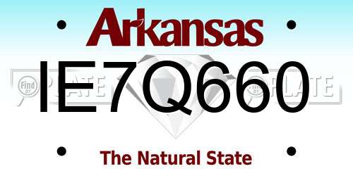 IE7Q660 Arkansas License Plate