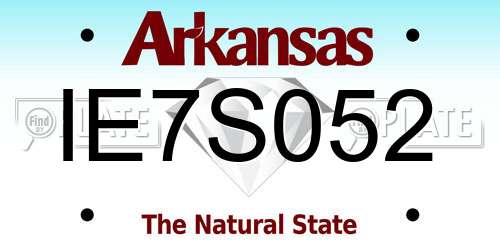 IE7S052 Arkansas License Plate