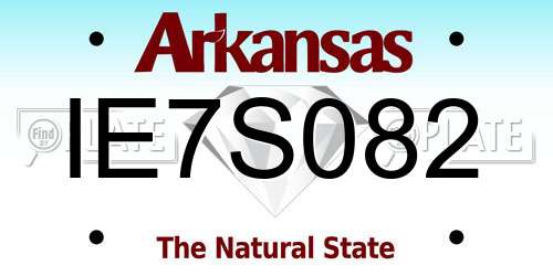IE7S082 Arkansas License Plate