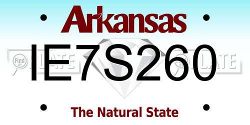 IE7S260 Arkansas License Plate